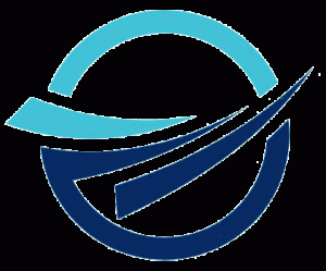 Blue and Aqua circle and swish logo symbol